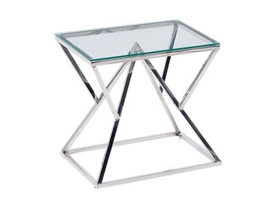 MESA AUXILIAR KEOPS CRISTAL Y METAL ESTILO MODERNO MESA AUXILIAR KEOPS CRISTAL Y METAL ESTILO MODERNO