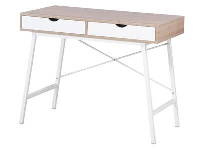 ESCRITORIO NORDICO 2 CAJONES HAYA/BLANCO ESTILO MODERNO