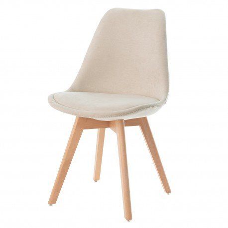 SILLA COMEDOR MILENA TAPIZADA PATAS MADERA ESTILO NORDICO