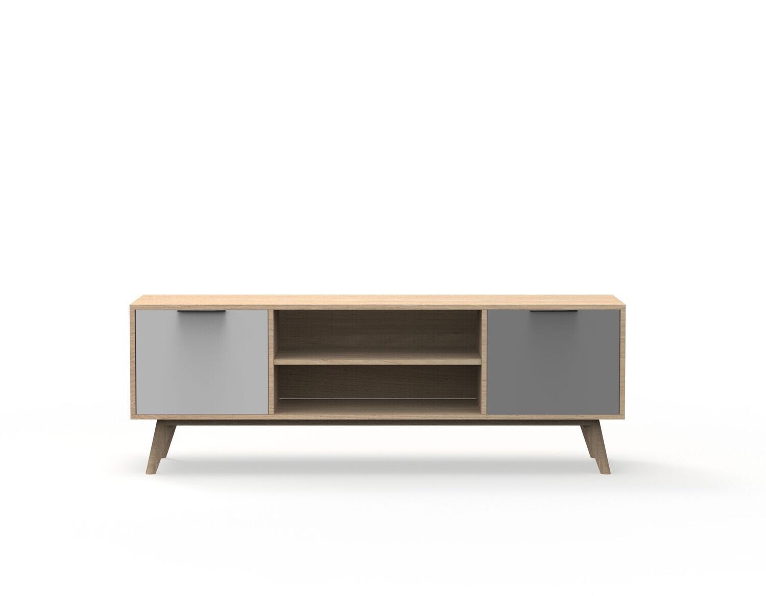 MUEBLE TV ELFA 2 PUERTAS 2 PUECOS ROBLE/GRIS CLARO/BLANCO MUEBLE TV ELFA 2 PUERTAS 2 PUECOS ROBLE/GRIS CLARO/BLANCO