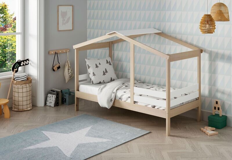 CAMA CABAÑA ANGEL 90 x 190 CERA BLANCA/BLANCO SOMIER INCLUIDO