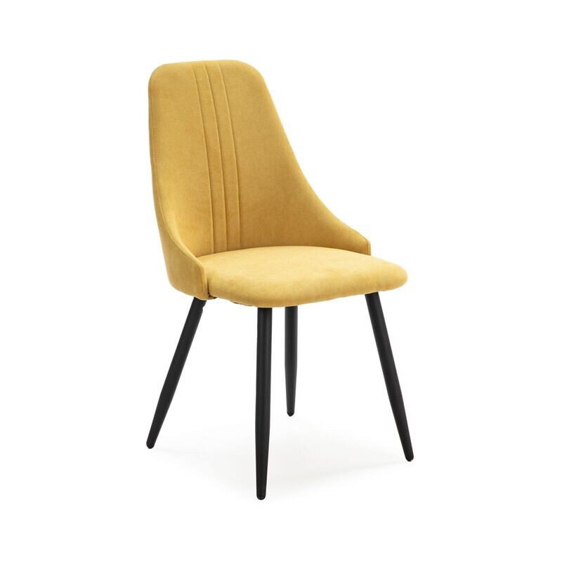 SILLA COMEDOR MANI TAPIZADA PATAS NEGRAS ESTILO INDUSTRIAL