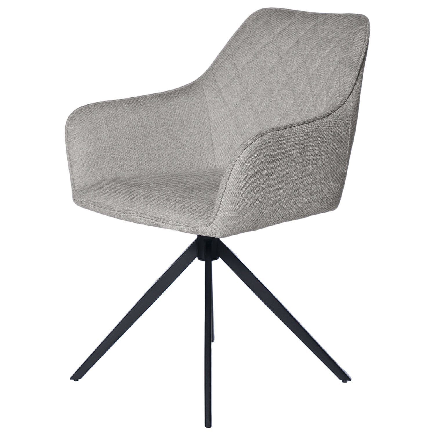 SILLA COMEDOR AMALIA GIRATORIA ESTILO INDUSTRIAL TAPIZADA PATA DE METAL