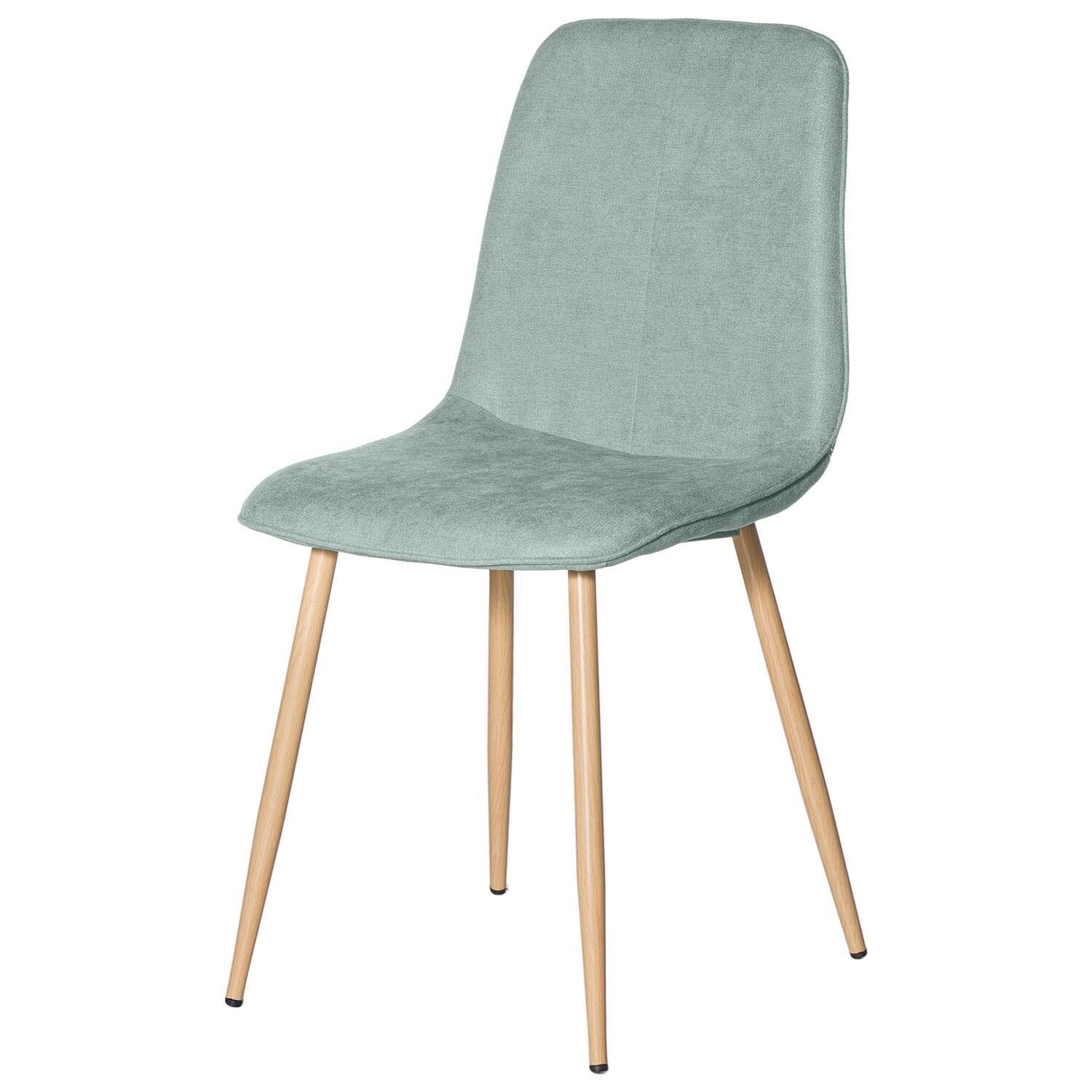 SILLA COMEDOR ILIANA TAPIZADA ESTILO NORDICO PATAS METALICAS EFECTO MADERA SILLA COMEDOR ILIANA TAPIZADA ESTILO NORDICO PATAS METALICAS EFECTO MADERA