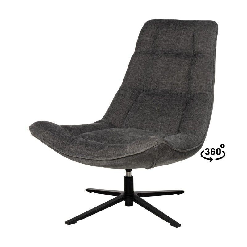 BUTACA GIRATORIA PARMA TAPIZADA CON BASE METALICA