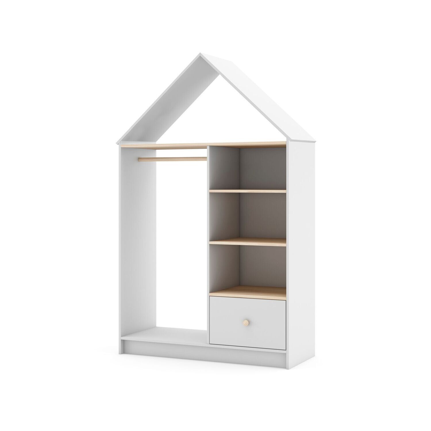 VESTIDOR INFANTIL ESTEFANIA 3 HUECOS 1 CAJON BLANCO/CERA