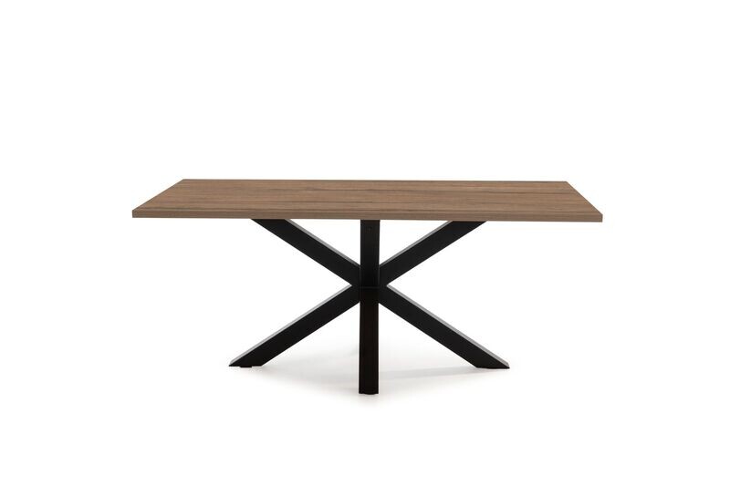 MESA COMEDOR COMBA 180 x 100 CM NOGAL SABI PATAS DE METAL MESA COMEDOR COMBA 180 x 100 CM NOGAL SABI PATAS DE METAL