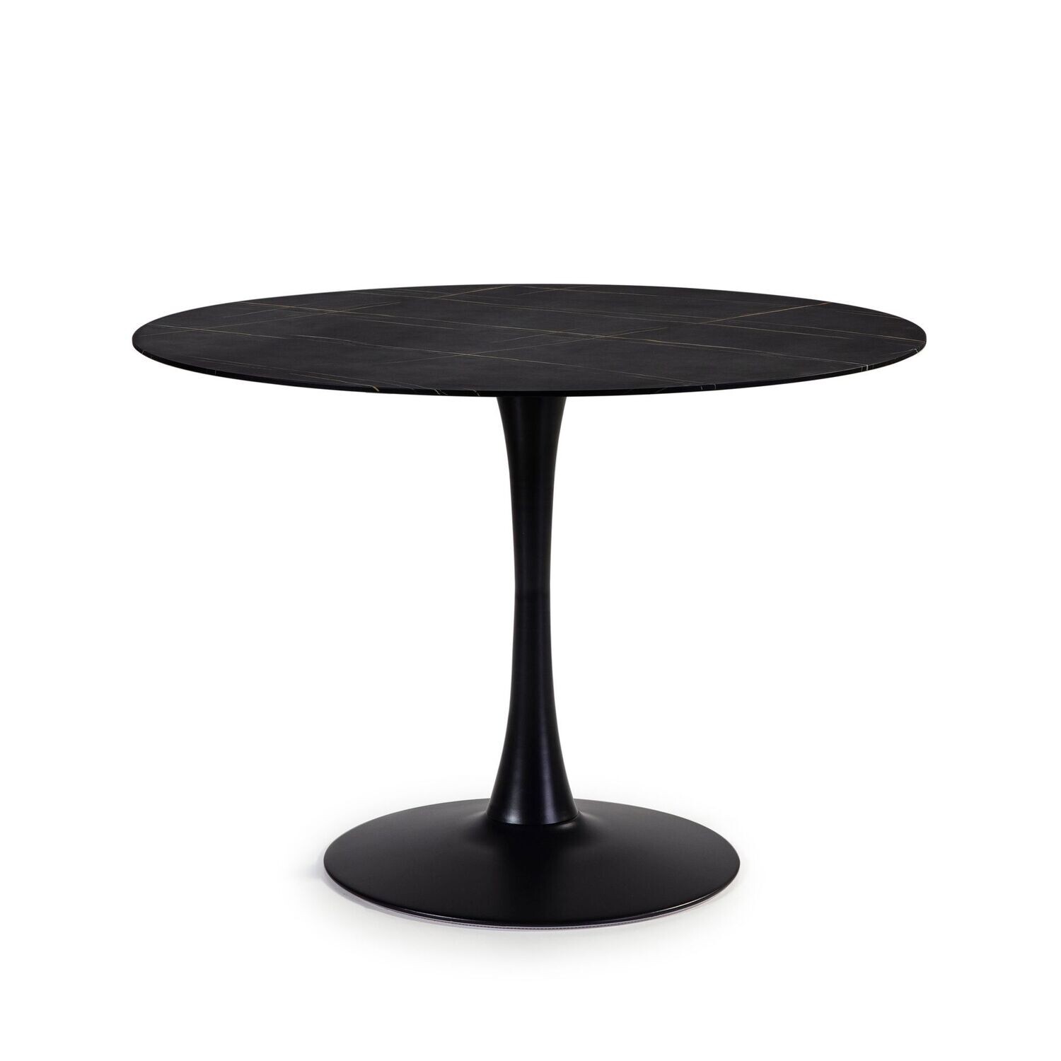 MESA COMEDOR REDONDA ADA 110 CM IMITACION MARMOL NEGRO MESA COMEDOR REDONDA ADA 110 CM IMITACION MARMOL NEGRO