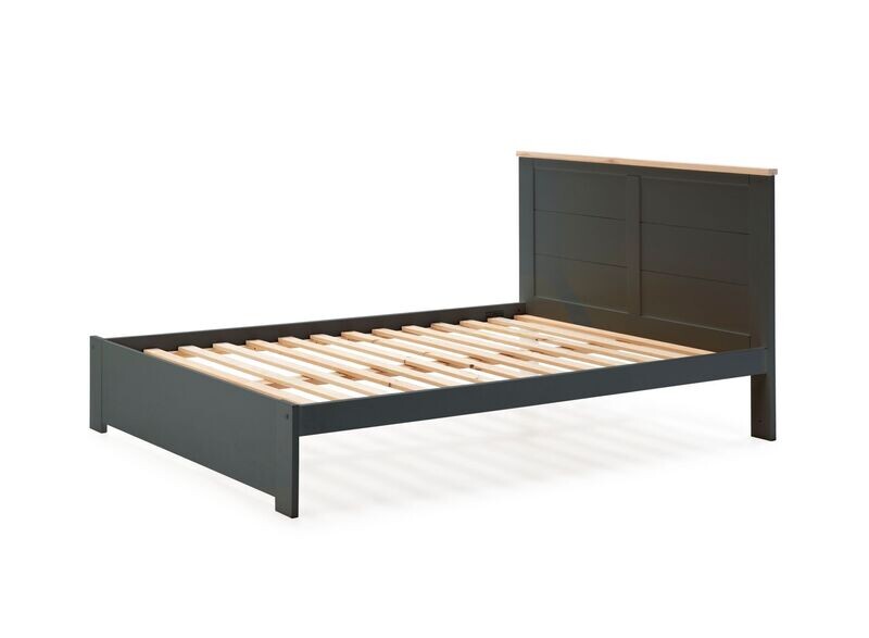 CAMA AKIRA 160 X 200 GRIS ANTRACITA/CERA ESTILO NORDICO