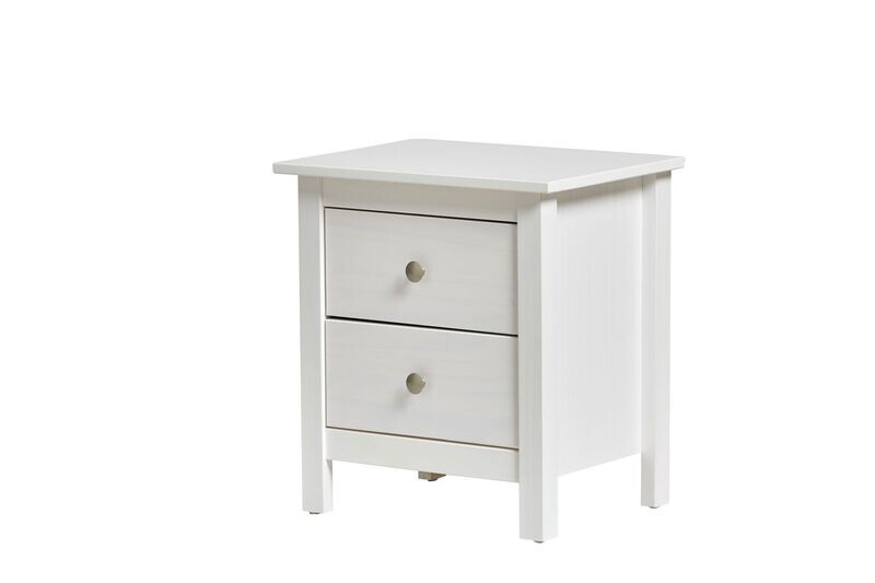 MESITA DE NOCHE BERNA 2 CAJONES BLANCO ESTILO NORDICO MESITA DE NOCHE BERNA 2 CAJONES BLANCO ESTILO NORDICO