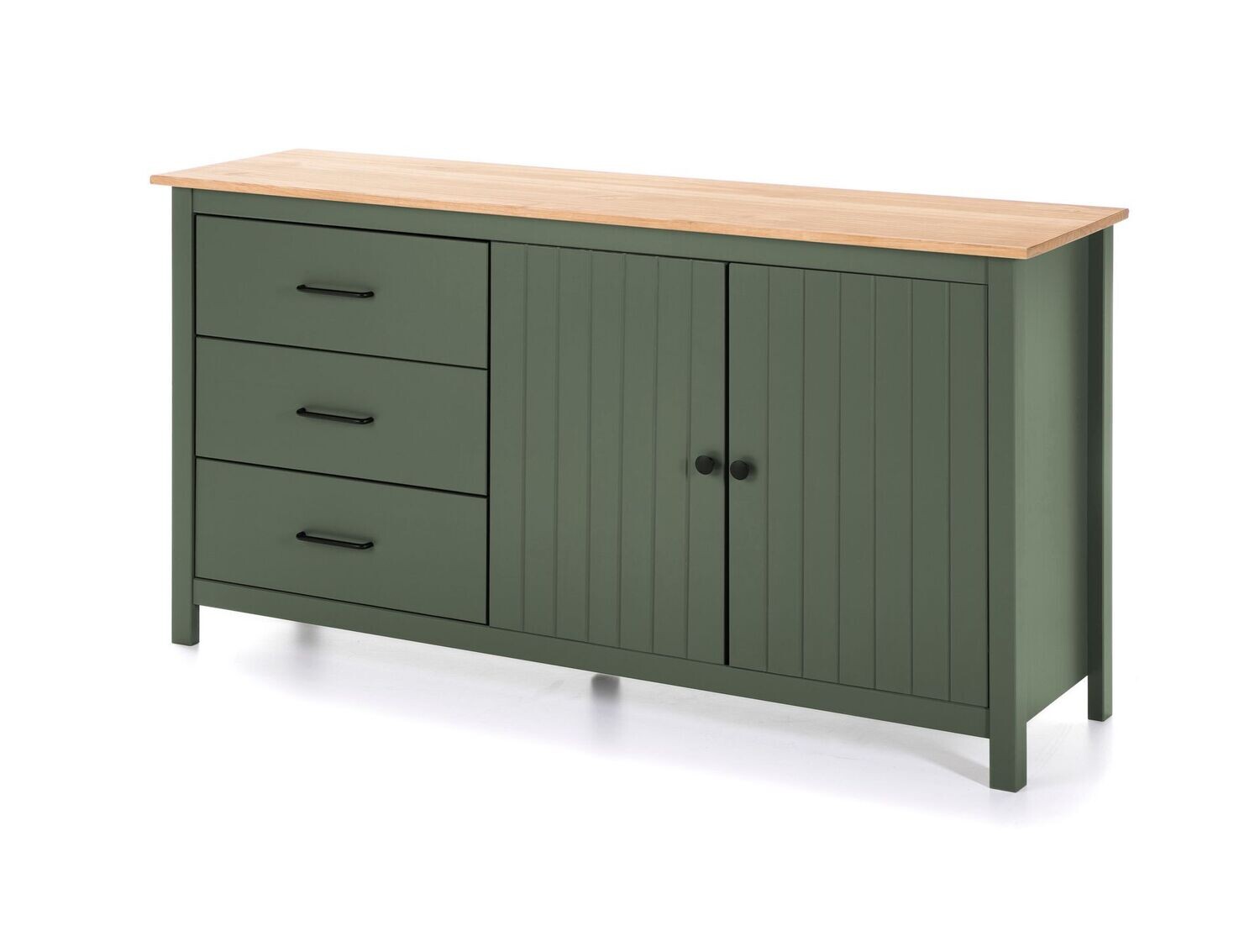 APARADOR MIRANDA 2 PUERTAS 3 CAJONES VERDE/CERA ESTILO NORDICO