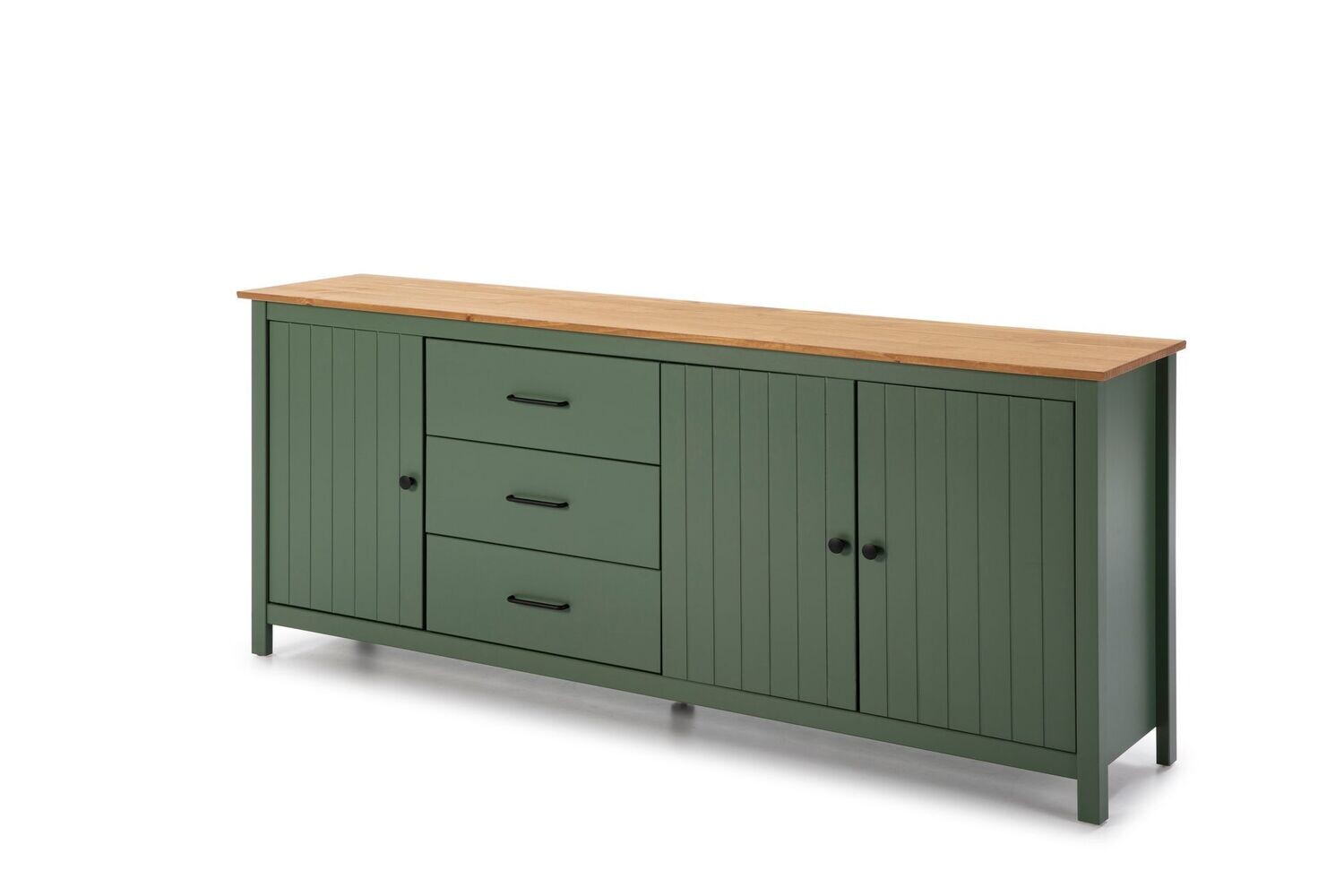 APARADOR MIRANDA 3 PUERTAS 3 CAJONES VERDE/CERA ESTILO NORDICO APARADOR MIRANDA 3 PUERTAS 3 CAJONES VERDE/CERA ESTILO NORDICO