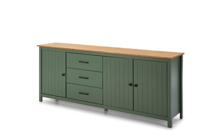 APARADOR MIRANDA 3 PUERTAS 3 CAJONES VERDE/CERA ESTILO NORDICO APARADOR MIRANDA 3 PUERTAS 3 CAJONES VERDE/CERA ESTILO NORDICO