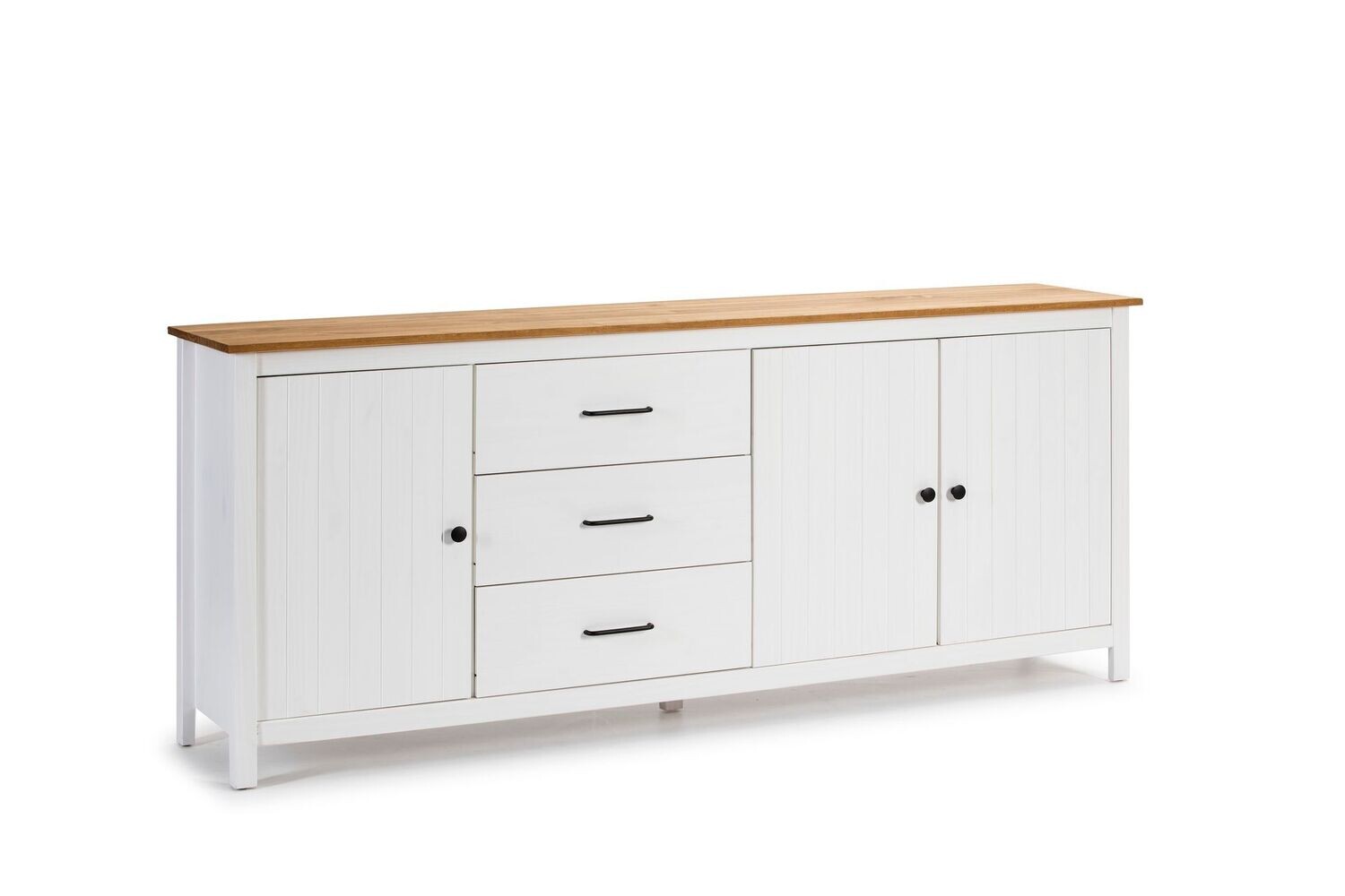 APARADOR MIRANDA 3 PUERTAS 3 CAJONES BLANCO/CERA ESTILO NORDICO APARADOR MIRANDA 3 PUERTAS 3 CAJONES BLANCO/CERA ESTILO NORDICO