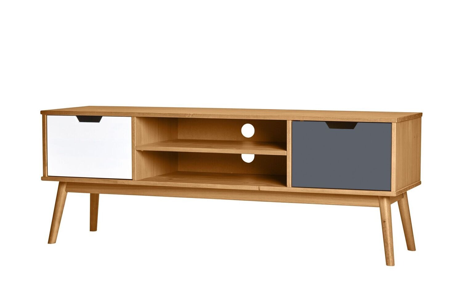 MUEBLE TV CUSCO 2 PUERTAS CERA/GRIS ESTILO NORDICO