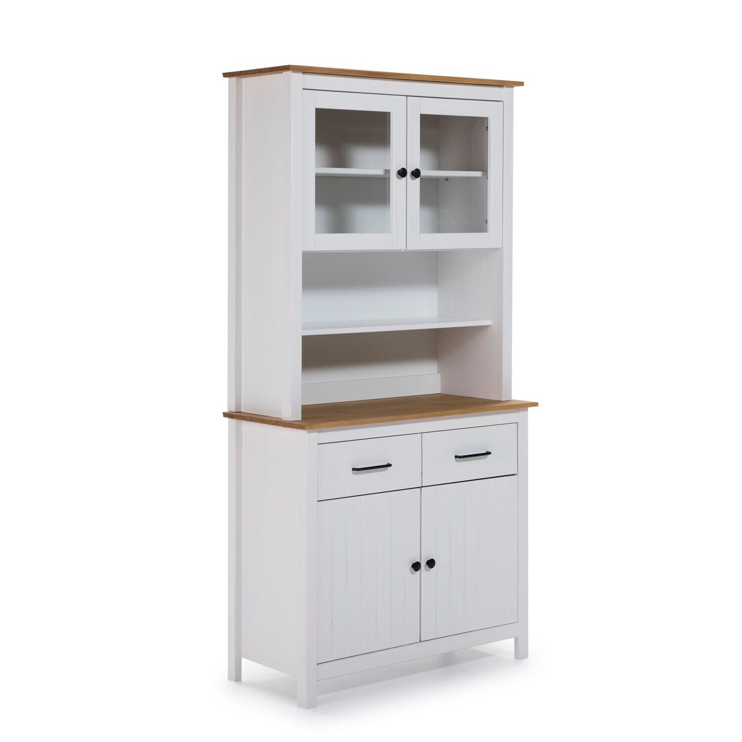 VITRINA MIRANDA 2 PUERTAS CRISTAL 2 CAJONES BLANCO/CERA ESTILO NORDICO VITRINA MIRANDA 2 PUERTAS CRISTAL 2 CAJONES BLANCO/CERA ESTILO NORDICO