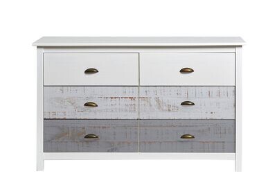 COMODA ROMANTICA 6 CAJONES MULTICOLOR MADERA DE PINO COMODA ROMANTICA 6 CAJONES MULTICOLOR MADERA DE PINO