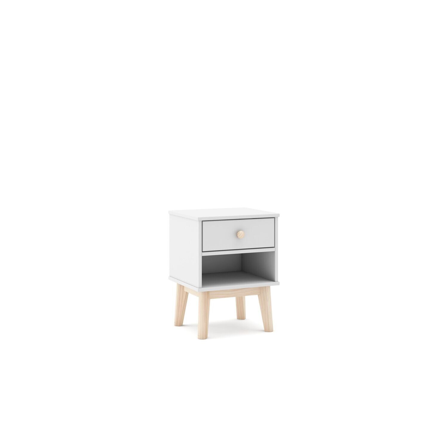 MESITA ESTEFANIA 1 CAJON HUECO BLANCO/CERA ESTILO NORDICO MESITA ESTEFANIA 1 CAJON HUECO BLANCO/CERA ESTILO NORDICO