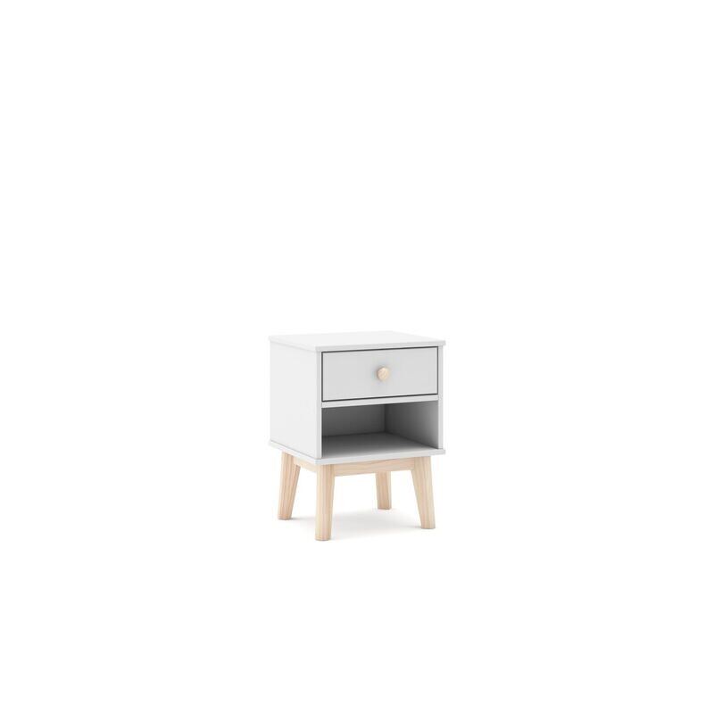 MESITA ESTEFANIA 1 CAJON HUECO BLANCO/CERA ESTILO NORDICO MESITA ESTEFANIA 1 CAJON HUECO BLANCO/CERA ESTILO NORDICO
