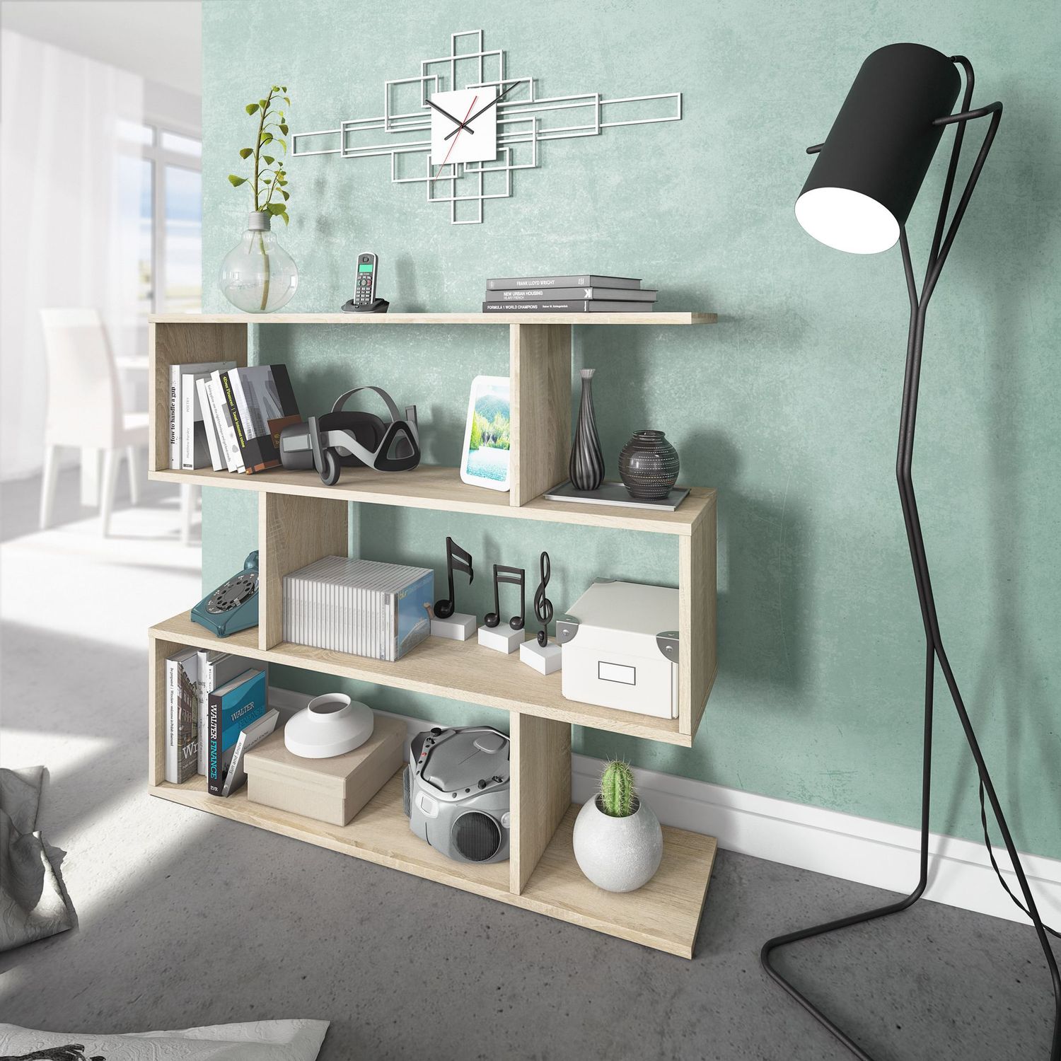 ESTANTERIA DECORATIVA BAJA DANERYS ESTILO MODERNO