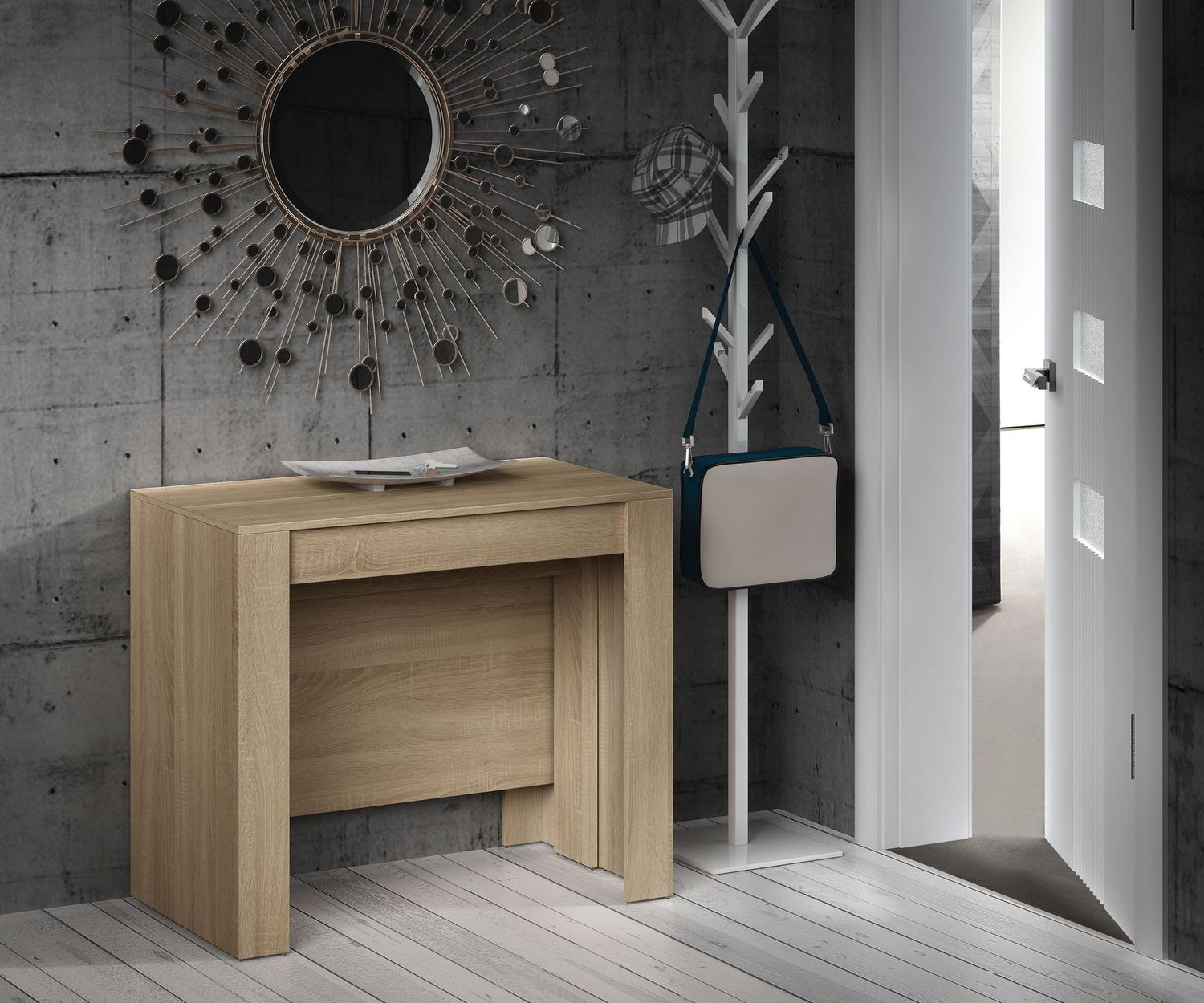 MESA CONSOLA EXTENSIBLE FUNZIONALE ROBLE CANADIAN MESA CONSOLA EXTENSIBLE FUNZIONALE ROBLE CANADIAN