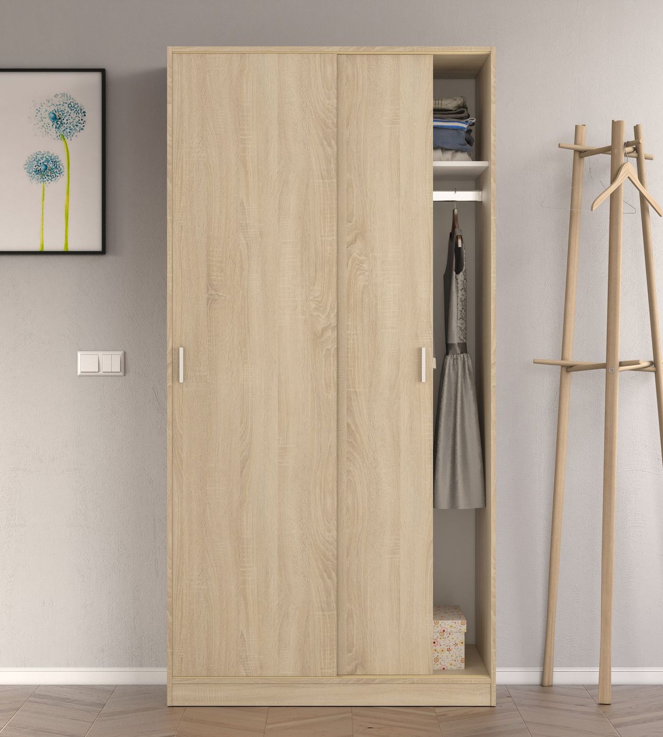 ARMARIO MAX 2 PUERTAS CORREDERAS ROBLE CANADIAN