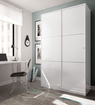 ARMARIO 2 PUERTAS CORREDERAS BLANCO BRILLO ARMARIO 2 PUERTAS CORREDERAS BLANCO BRILLO