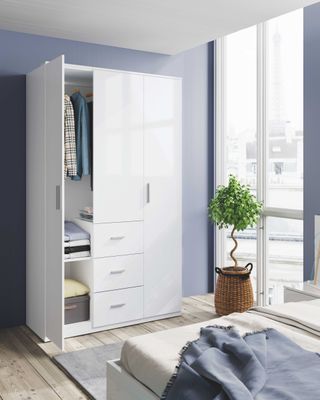 ARMARIO WARD 3 PUERTAS 3 CAJONES BLANCO BRILLO ARMARIO WARD 3 PUERTAS 3 CAJONES BLANCO BRILLO