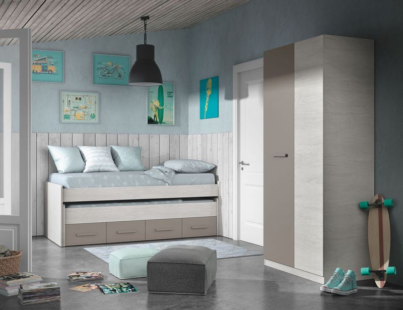 CAMA NIDO DOBLE ARES PLUS 90 X 190 2 CAJONES CAMA NIDO DOBLE ARES PLUS 90 X 190 2 CAJONES