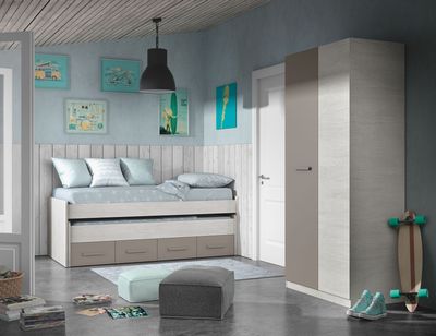 CAMA NIDO DOBLE ARES PLUS 90 X 190 2 CAJONES CAMA NIDO DOBLE ARES PLUS 90 X 190 2 CAJONES