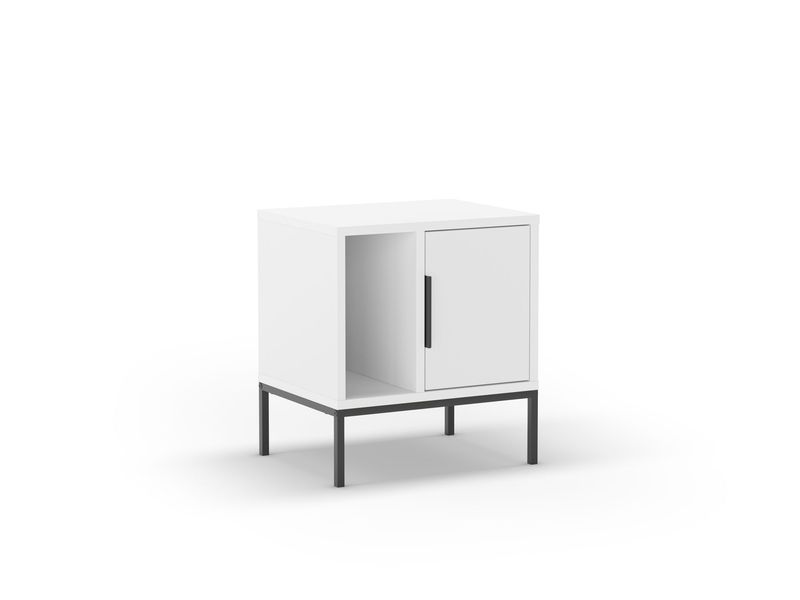 MESITA LANI 1 PUERTA 1 HUECO BLANCO PATA RECTA