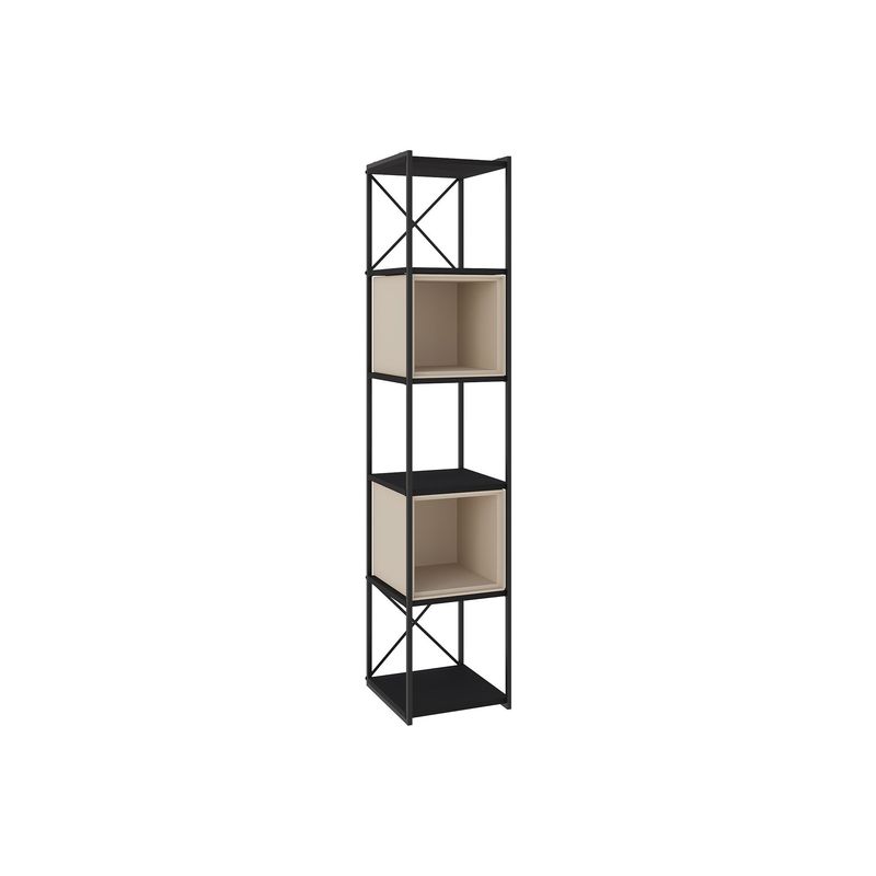 ESTANTERIA ANYA 36 CM NEGRO CUBO CREMA ESTILO INDUSTRIAL