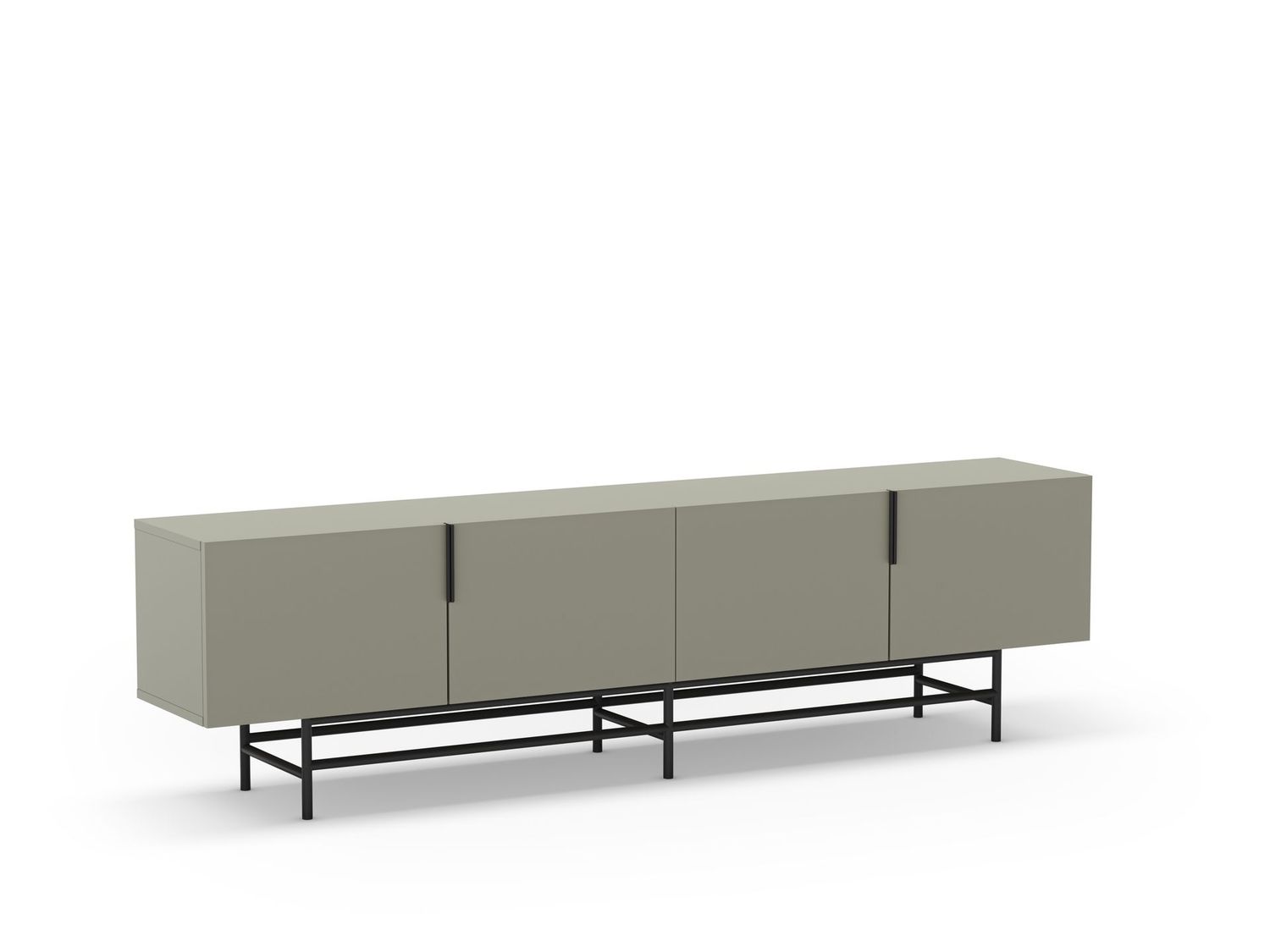 MUEBLE TV ELDIA 4 PUERTAS 200 CM VERDE PATA METAL ESTILO INDUSTRIAL