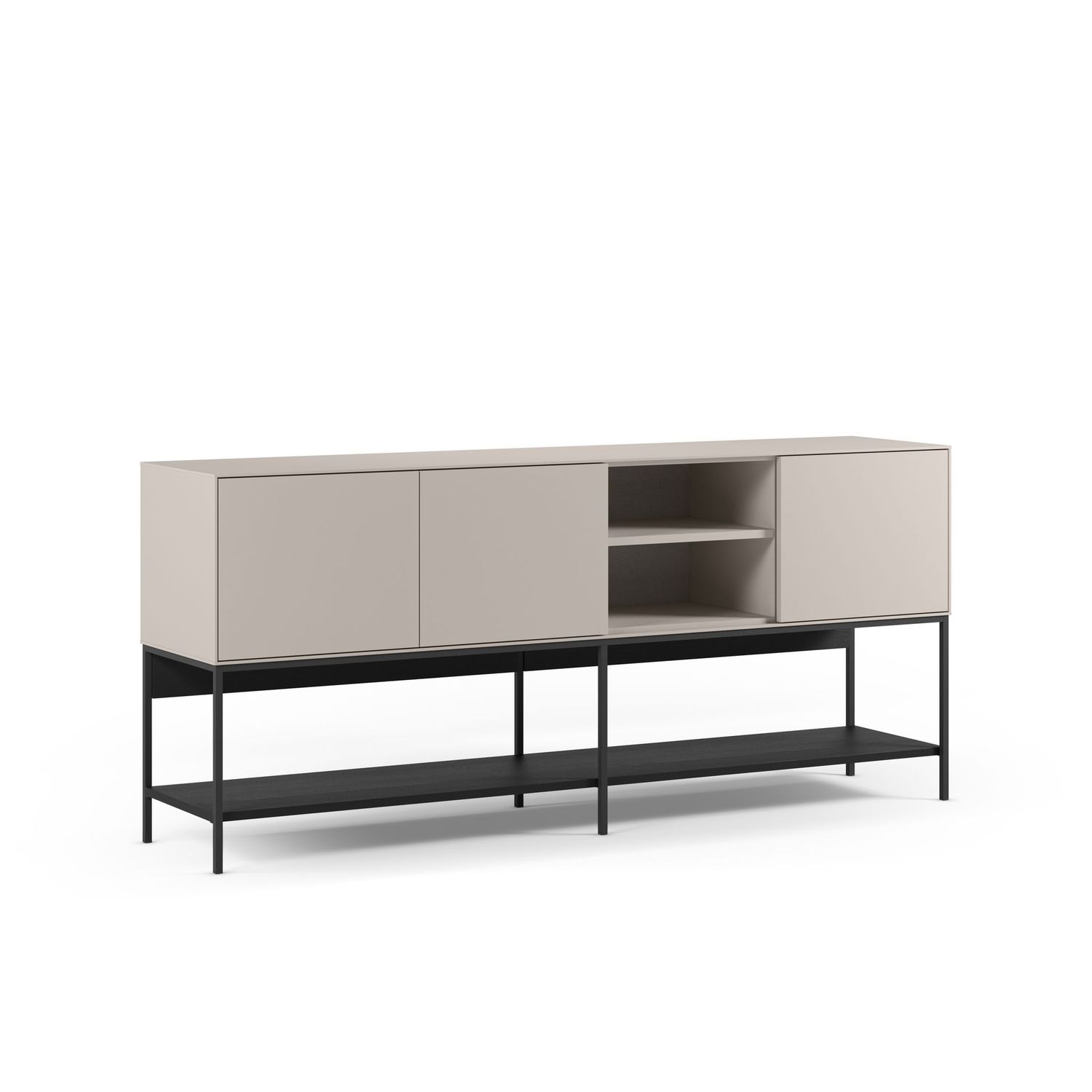 APARADOR AMIRA 3 PUERTAS 2 HUECOS 180 CM CREMA/NEGRO APARADOR AMIRA 3 PUERTAS 2 HUECOS 180 CM CREMA/NEGRO