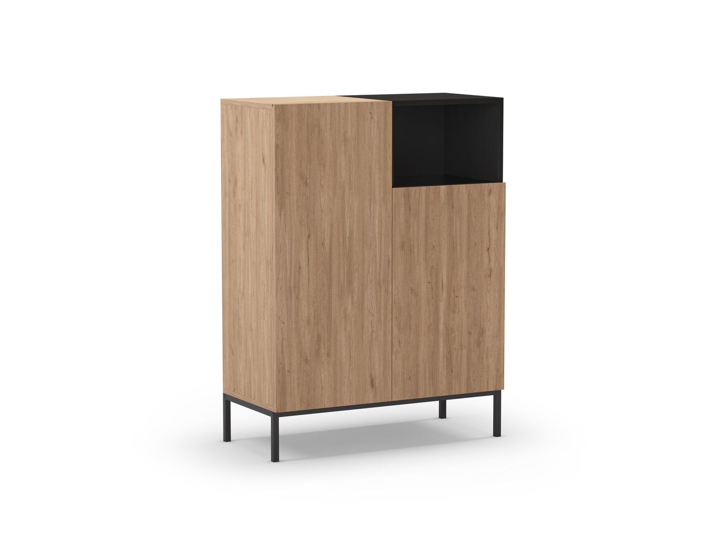 MUEBLE AUXILIAR ALTO CAILIN 2 PUERTAS 1 HUECO SEPET/NEGRO PATA METAL