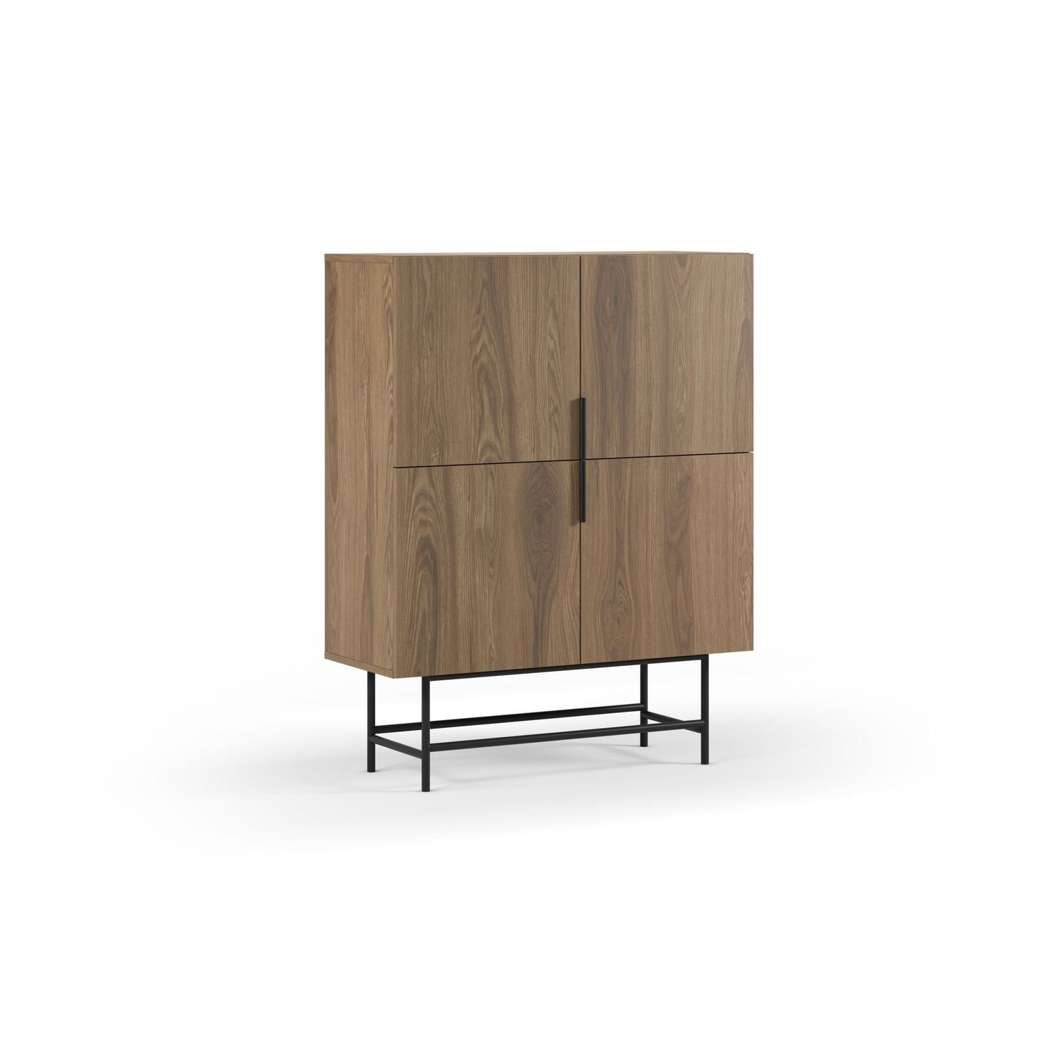 MUEBLE AUXILIAR ALTO ELDIA 4 PUERTAS ROBLE-UD PATA METAL MUEBLE AUXILIAR ALTO ELDIA 4 PUERTAS ROBLE-UD PATA METAL