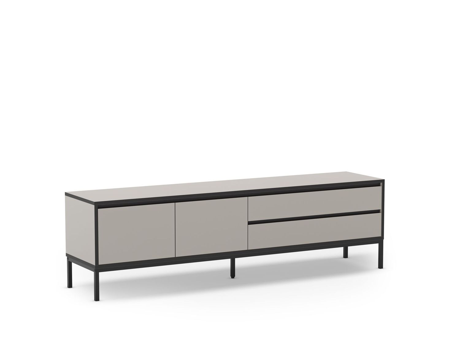 MUEBLE TV LORENZA 2 PUERTAS 2 CAJONES 180 CM CREMA/NEGRO PATA META MUEBLE TV LORENZA 2 PUERTAS 2 CAJONES 180 CM CREMA/NEGRO PATA META
