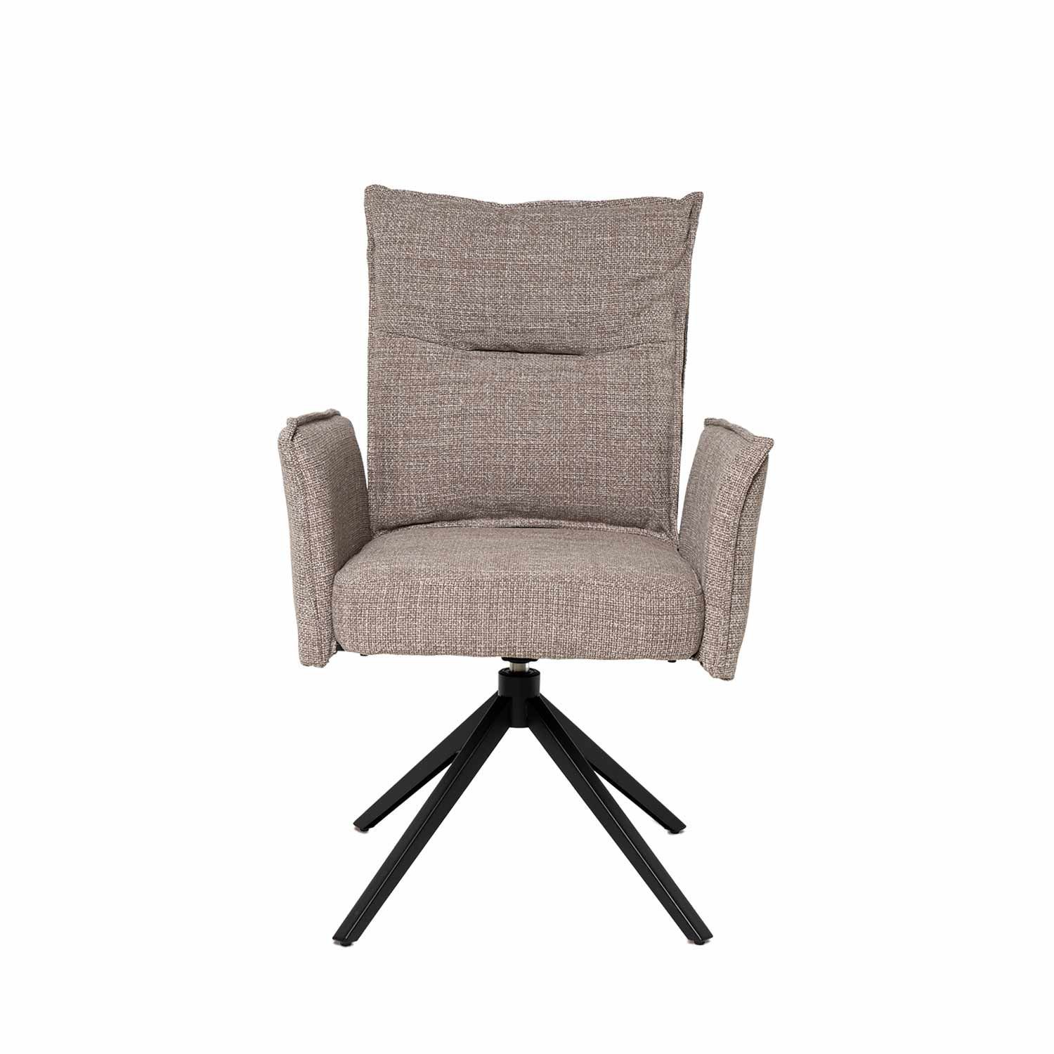 SILLA DE COMEDOR ELLEN TAPIZADA PATA METALICA GIRATORIA SILLA DE COMEDOR ELLEN TAPIZADA PATA METALICA GIRATORIA