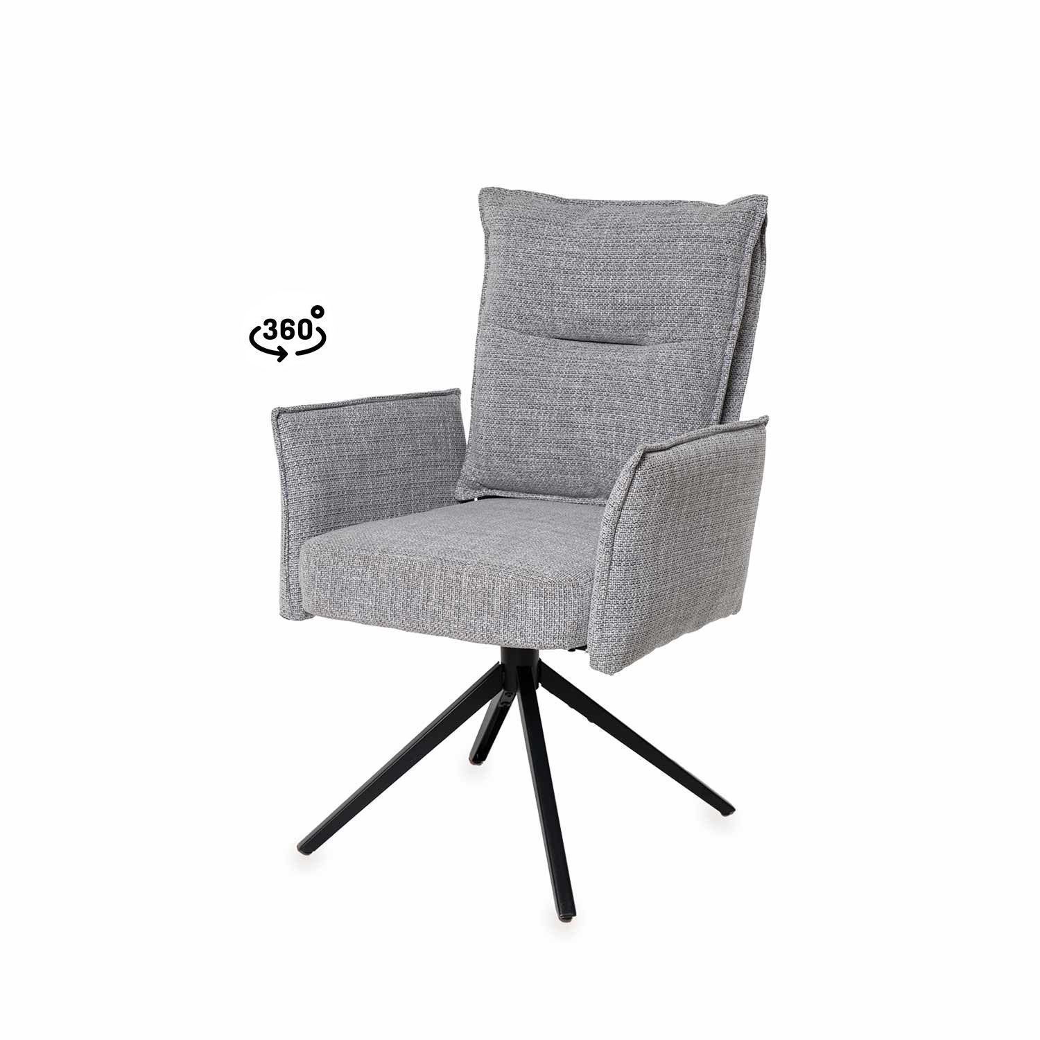 SILLA DE COMEDOR ELLEN TAPIZADA PATA METALICA GIRATORIA