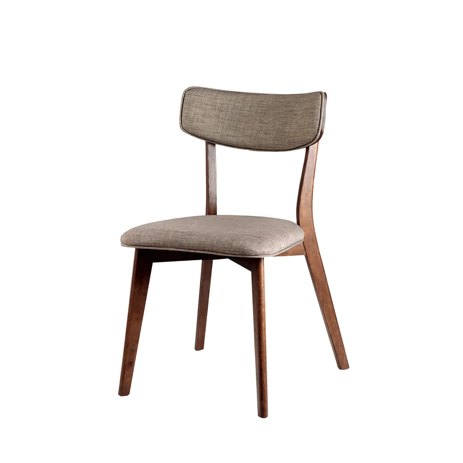 SILLA DE COMEDOR ANAIS MADERA NOGAL TAPIZADO GRIS CLARO SILLA DE COMEDOR ANAIS MADERA NOGAL TAPIZADO GRIS CLARO