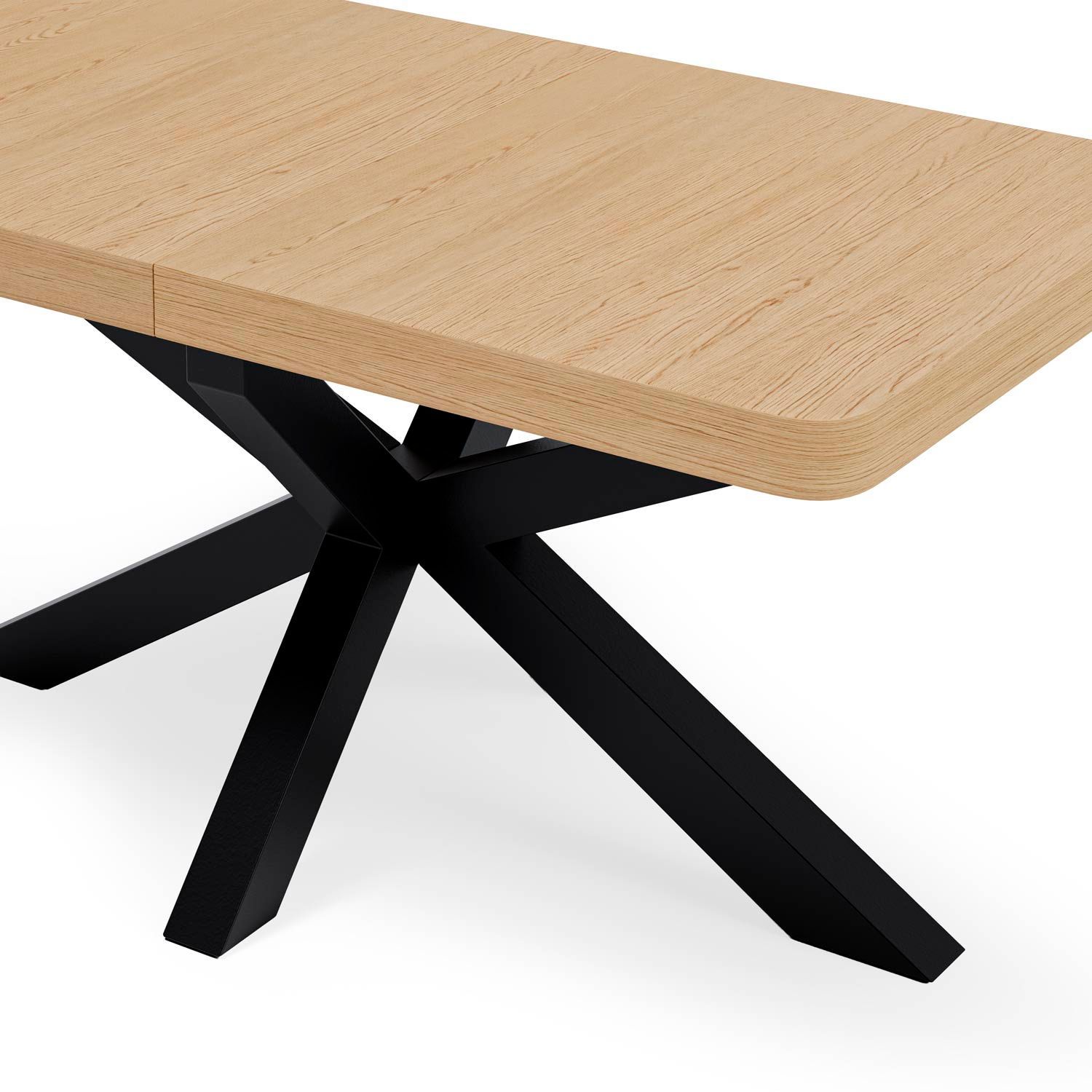 MESA DE COMEDOR EXTENSIBLE GLADYS 160 CM ROBLE NATURAL PATA NEGRA