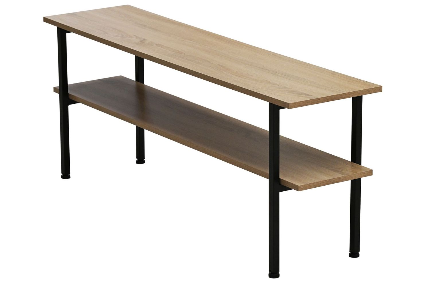 MESA AUXILIAR / TV DECK 120 x 30 CM OAK / NEGRO ROBLE Y METAL