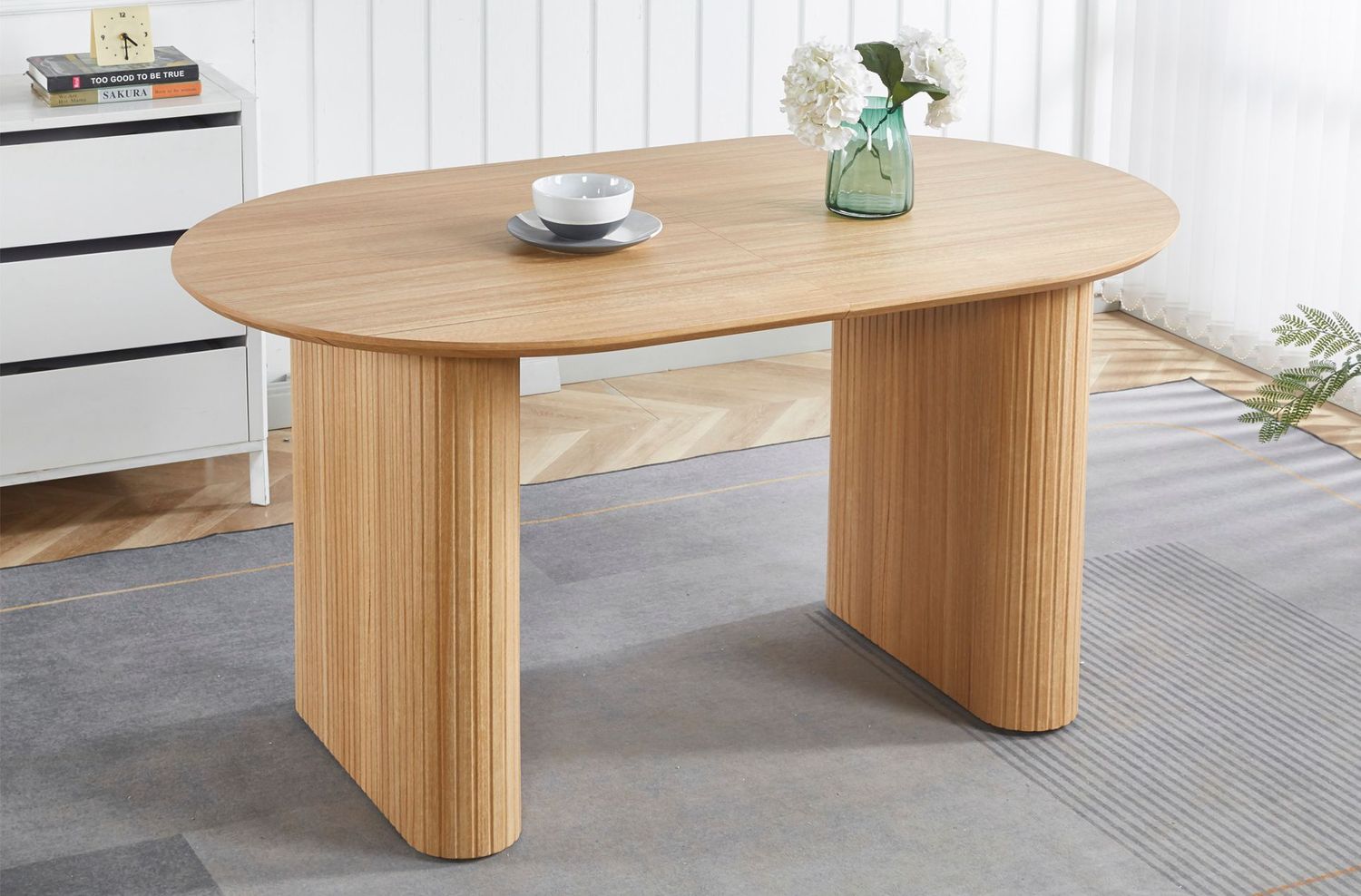 MESA COMEDOR OVAL EXTENSIBLE 150 - 190 - 230 CM PIETRA OAK