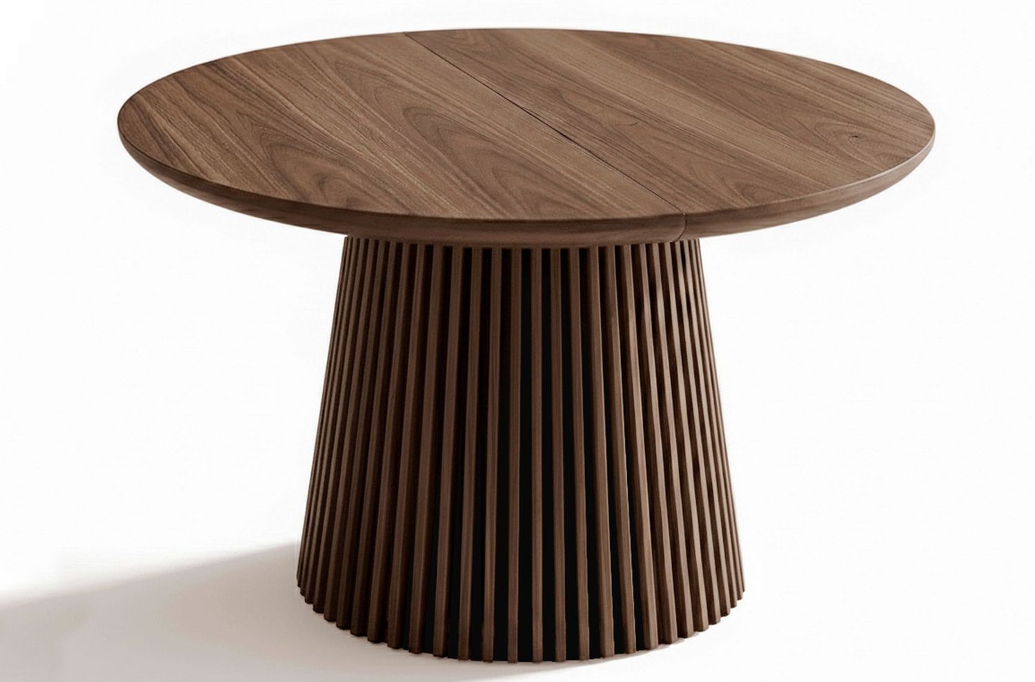 MESA COMEDOR REDONDA EXTENSIBLE KEANU 120 - 160 - 200 x 120 CM NOGAL