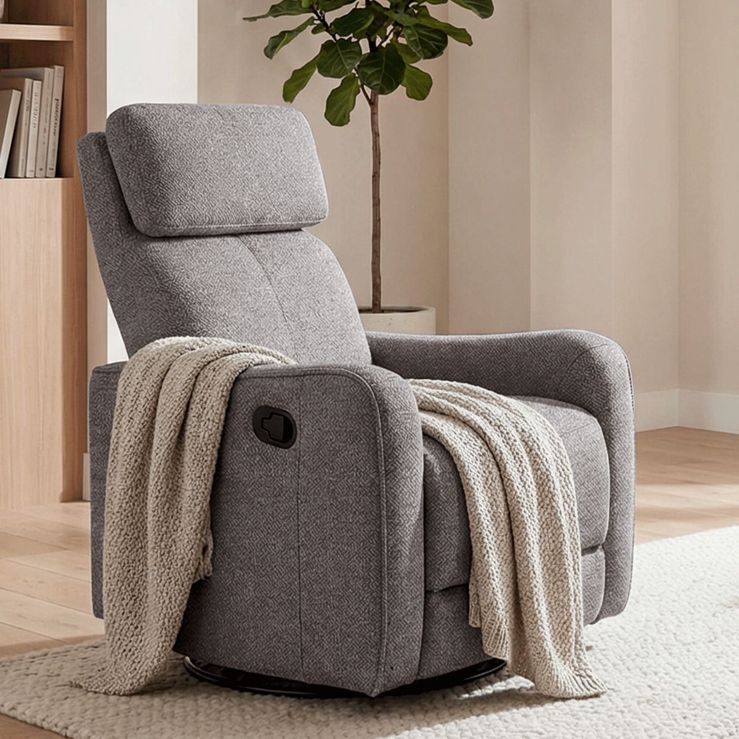 SILLON RELAX GIRATORIO Y BALANCIN AUTOMATICO CON PALANCA PILOT TEJIDO LEO