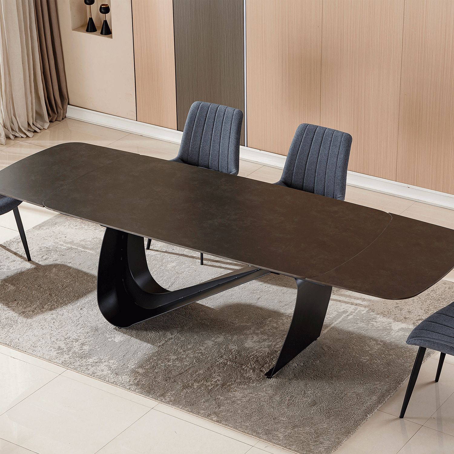 MESA DE COMEDOR EXTENSIBLE OSTANA 180 - 225 - 270 x 100 CM COLOR CERAMIC VULCANO MESA DE COMEDOR EXTENSIBLE OSTANA 180 - 225 - 270 x 100 CM COLOR CERAMIC VULCANO