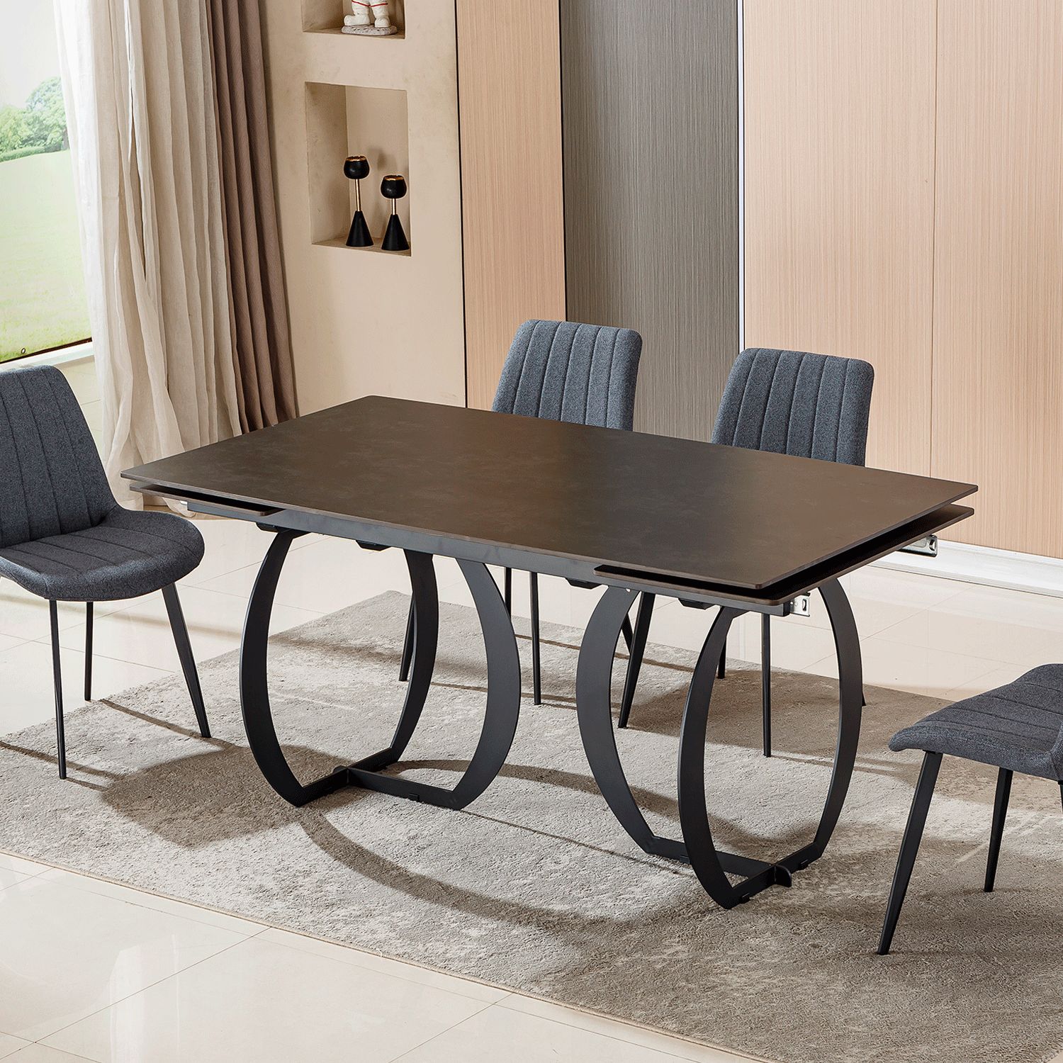 MESA DE COMEDOR EXTENSIBLE VENEZIA 160 - 200 - 240 x 90 COLOR CERAMIC VULCANO MESA DE COMEDOR EXTENSIBLE VENEZIA 160 - 200 - 240 x 90 COLOR CERAMIC VULCANO