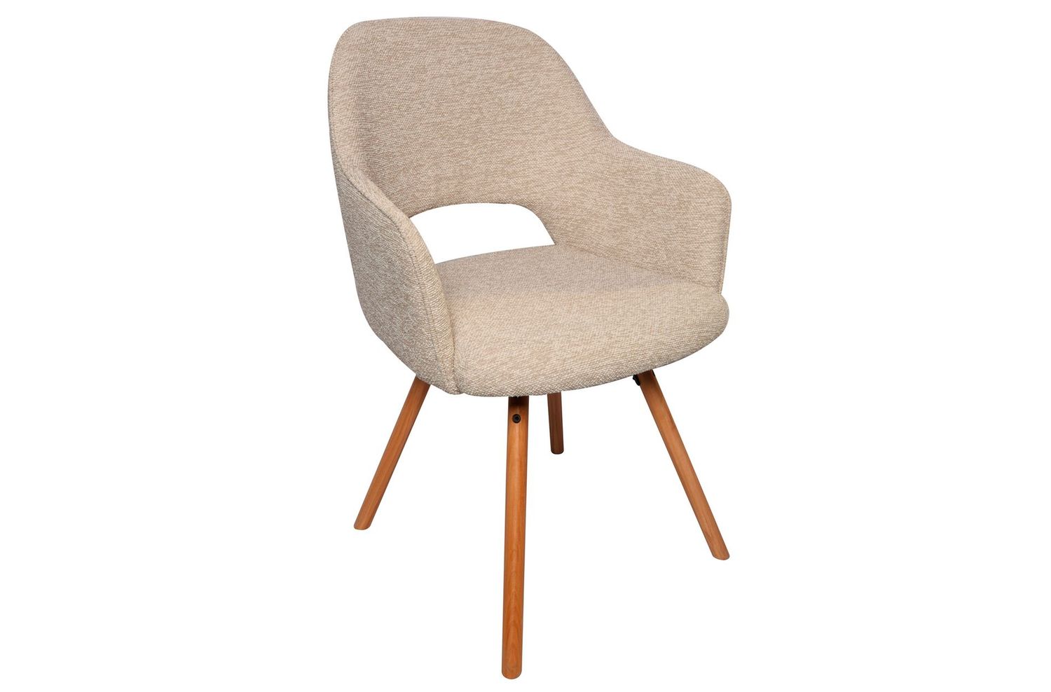 SILLA DE COMEDOR GIRATORIA RIMOR TAPIZADA PATA METALICA MADERA NATURAL