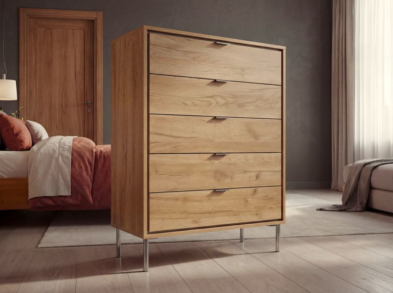 COMODA 5 CAJONES SFORZA ROBLE NATURAL COMODA 5 CAJONES SFORZA ROBLE NATURAL