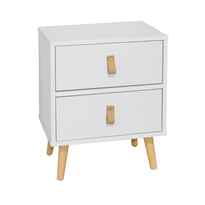 MESITA ANZIO 2 CAJONES BLANCO PATA MADERA ESTILO NORDICO MESITA ANZIO 2 CAJONES BLANCO PATA MADERA ESTILO NORDICO